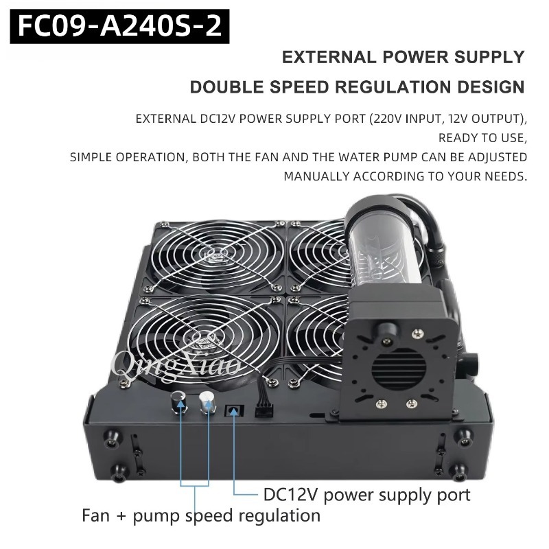 4-ventilator radiatorpomp en w - External Radiator Water Cooling Kit recensie en prijs